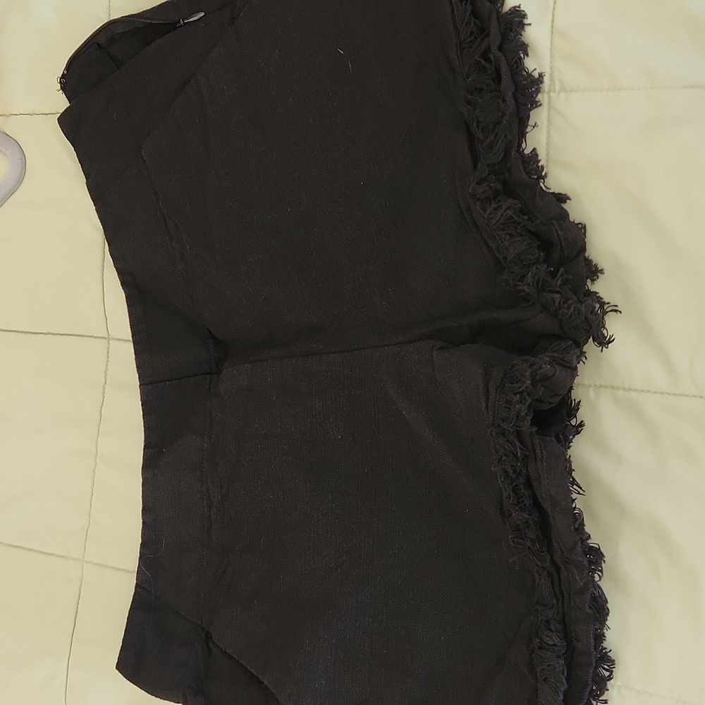 Black linen shorts